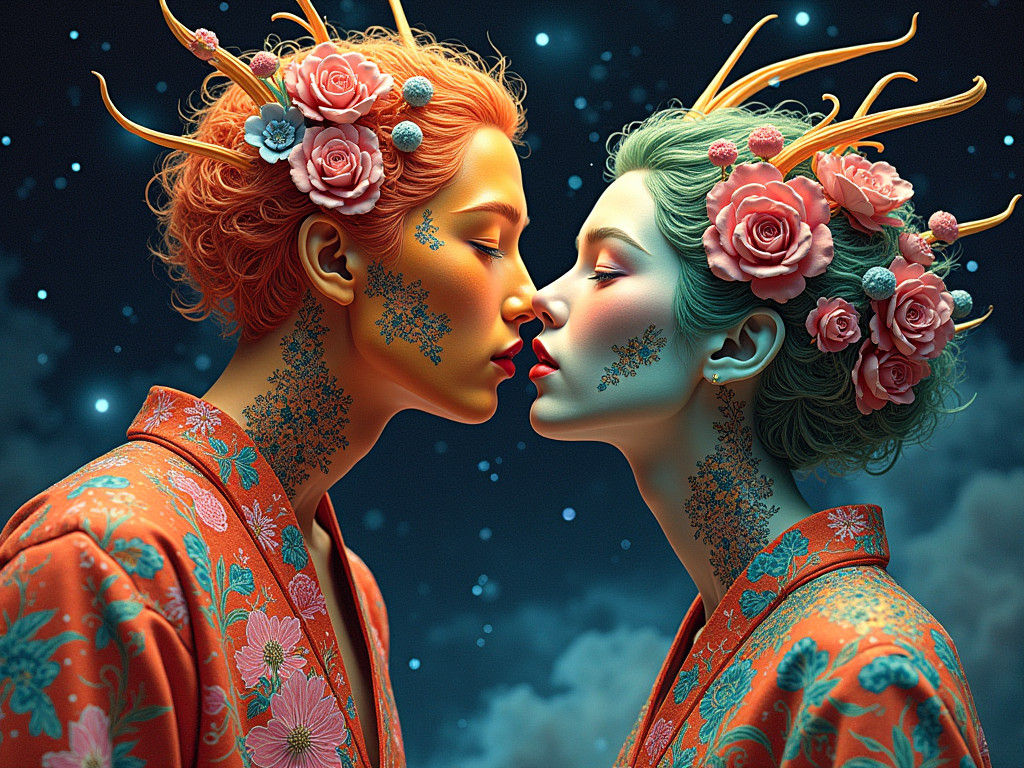 Surreal Geological Reorganization in Maki-e Style