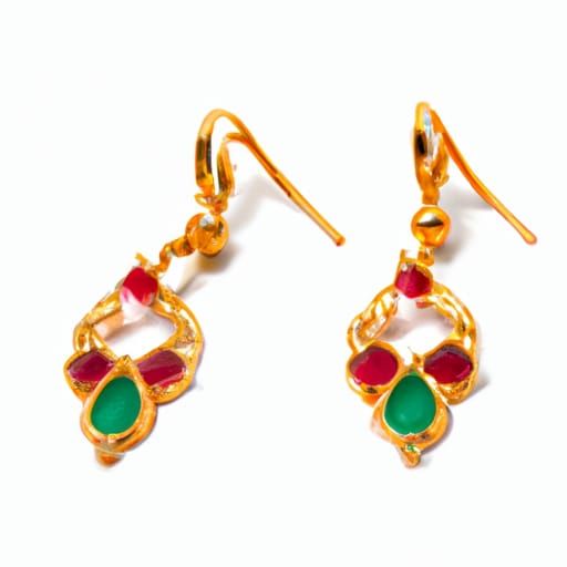 Exquisite Gold Arabian Earrings with Gemstones