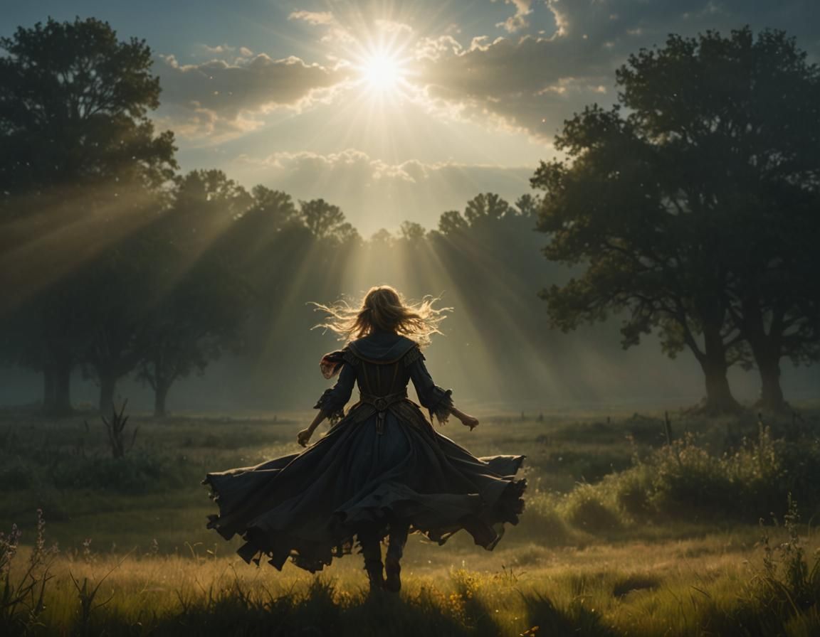 Sunlit Meadow with Horror Elements, Professional Photography