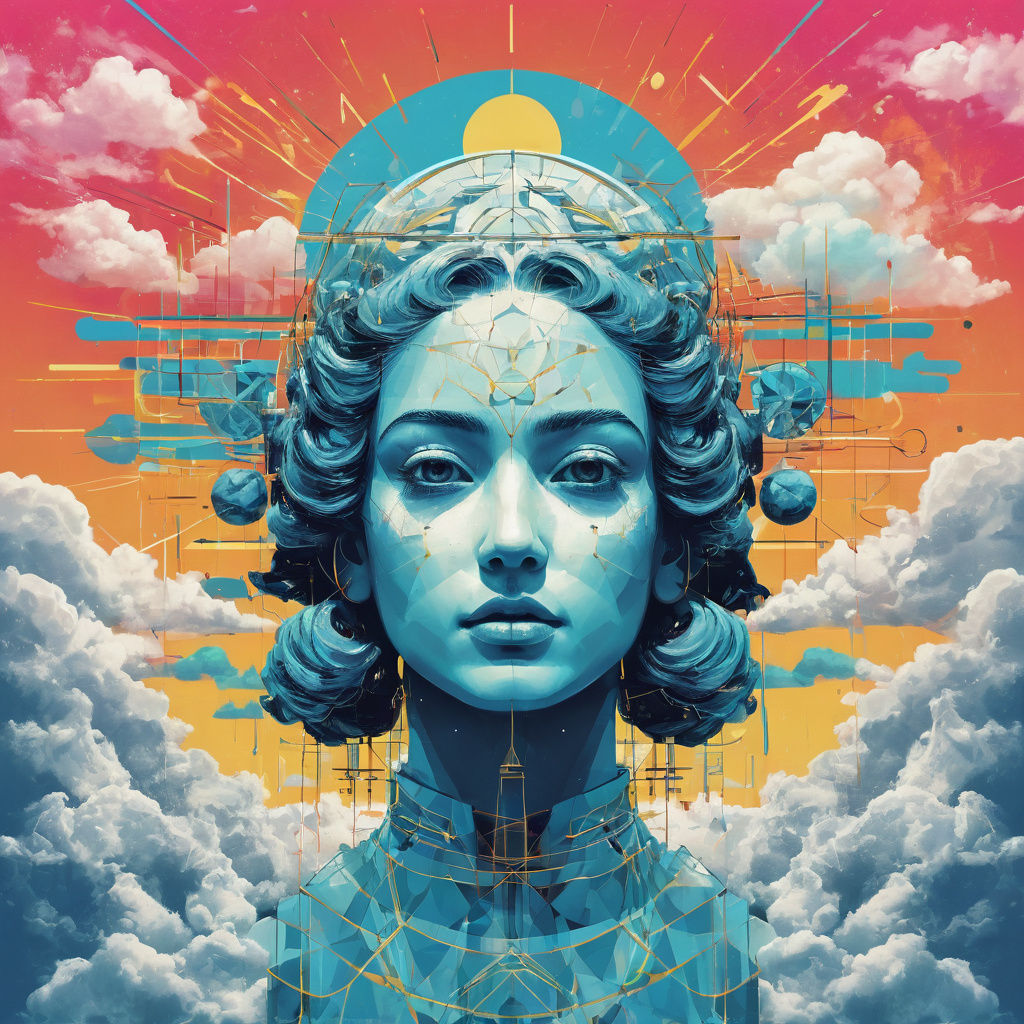 Goddess of Geometry in Pop Art Style