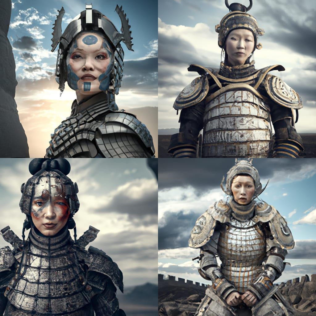 Cracked Porcelain Warrior in Chinese Armor