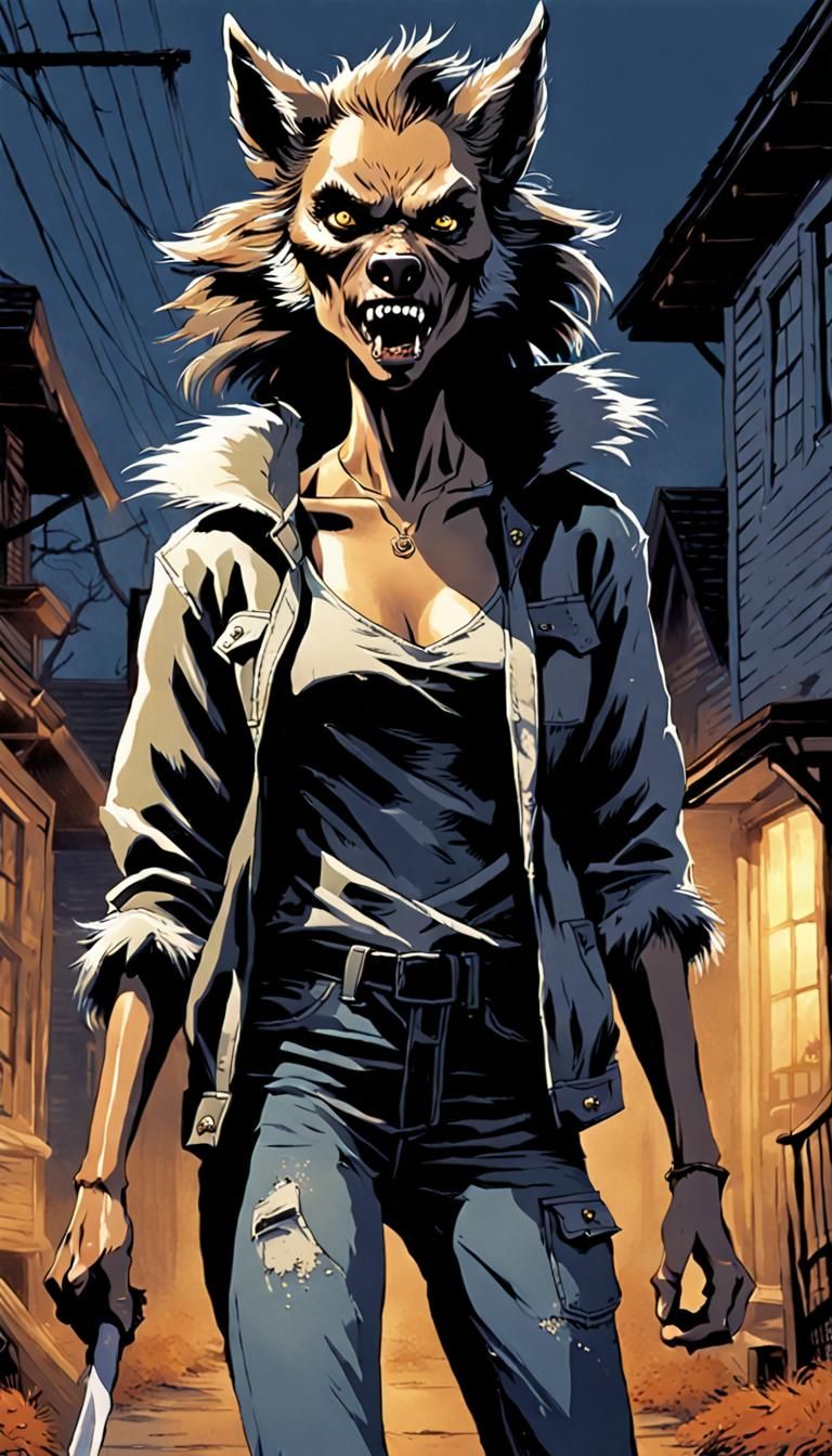 Werewolf Terror in Anime Style Illustration