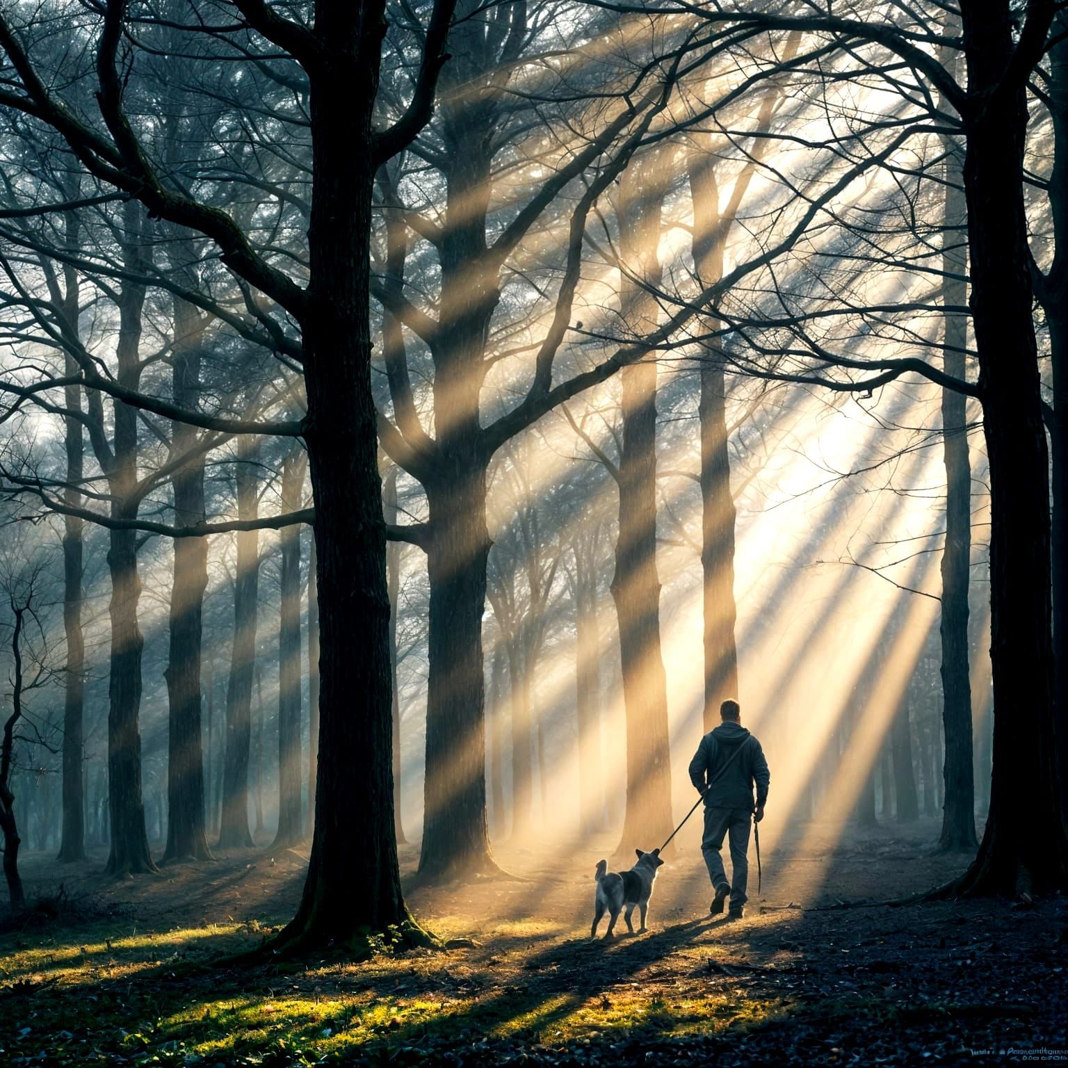 A Hyperrealistic Masterpiece: Dramatic Woodland Morning