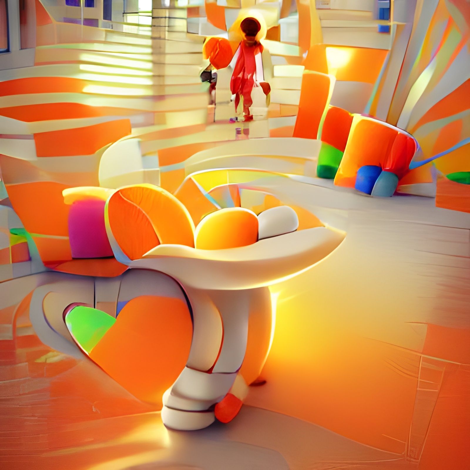 Art Deco Honey Bear in Colorful 8K Rendering
