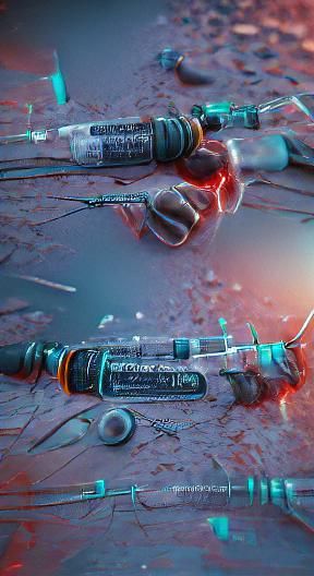 Cyberpunk Intravenous Injection Scene in 3D