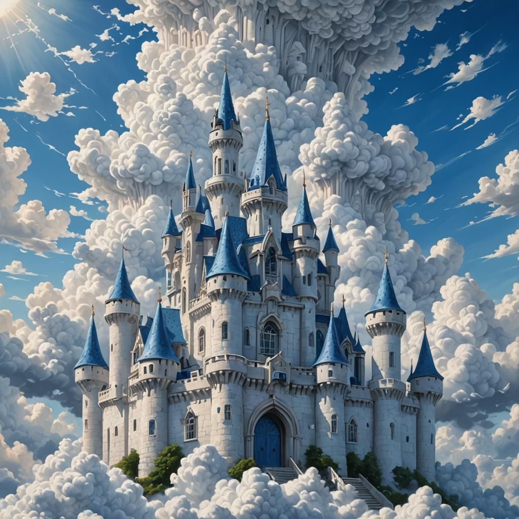 Cloud Castle in the Sky: A Digital Painting