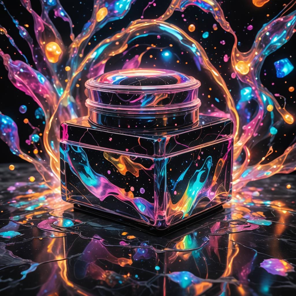 Mascara Container on Marble in Surreal Style