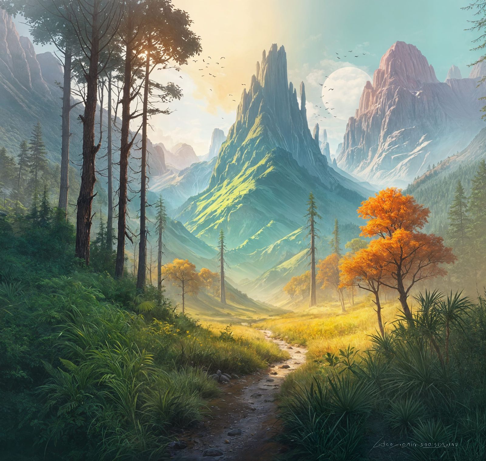 Stunning Nature Scene as Digital Painting