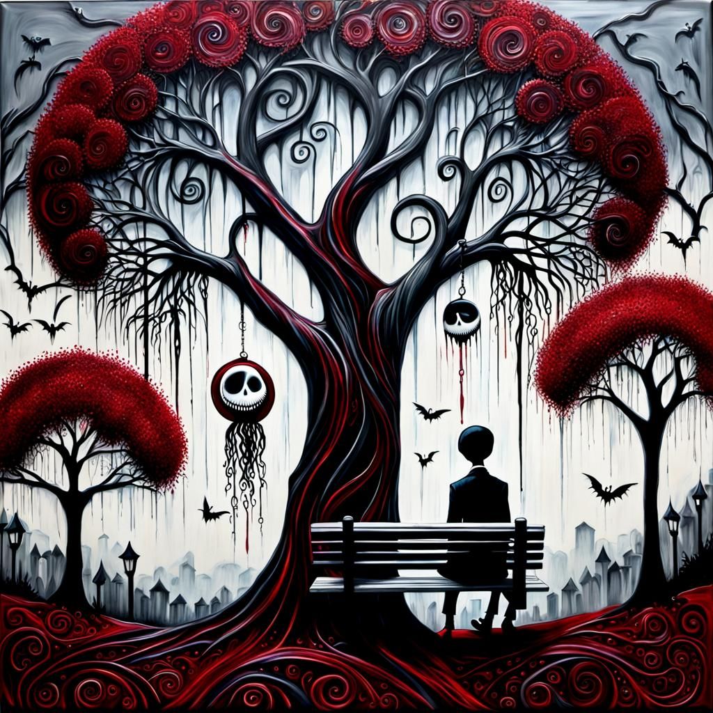 Jack and Sally in Gloomy Gothic Forest