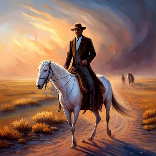 Western Preacher Arrives During Dust Storm