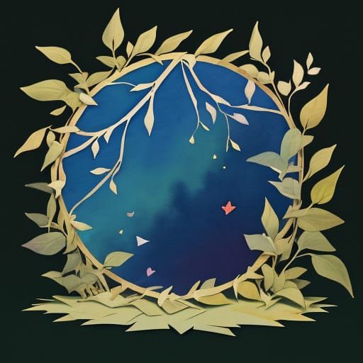 Silhouette Berry Bush Watercolor Art