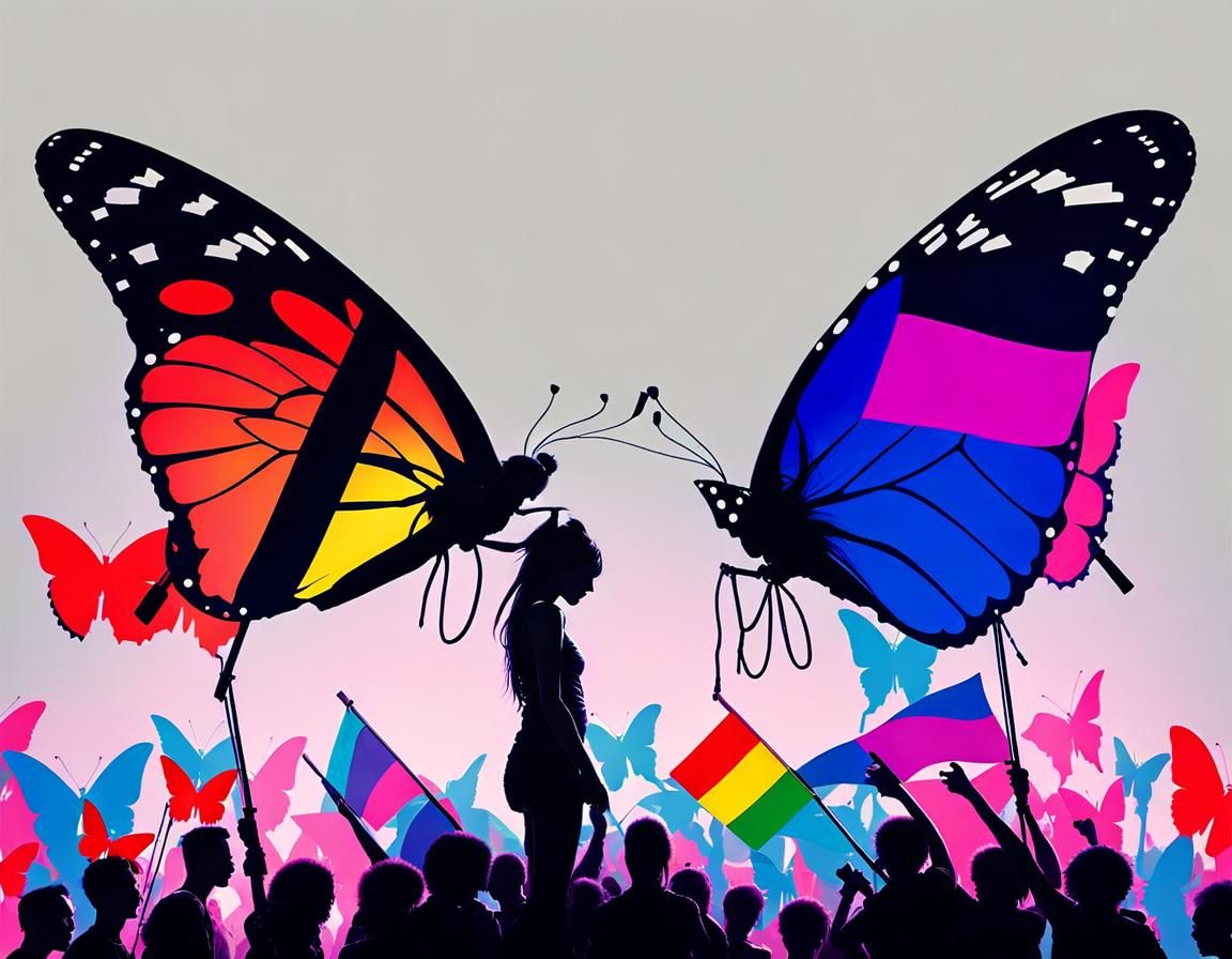 Punk Rock Teens in Blacklight Assemblage Art