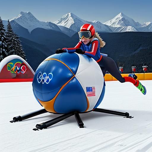 Winter Olympics Alpine Spacehopper Race