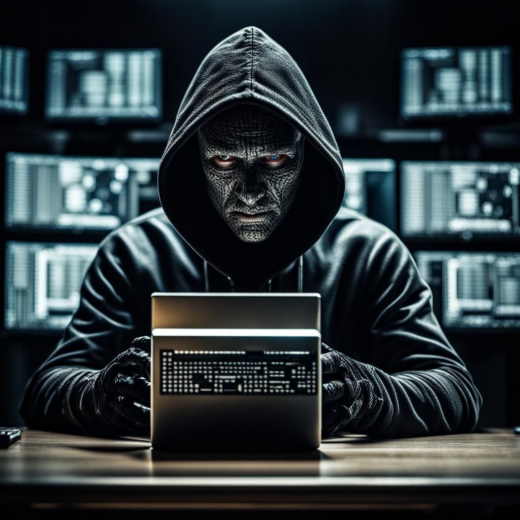 Hyperrealistic Hacker in Sharp Focus, Cinematic Lighting