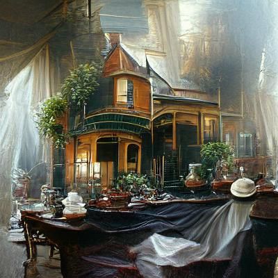 Victorian Scene as Oil Painting
