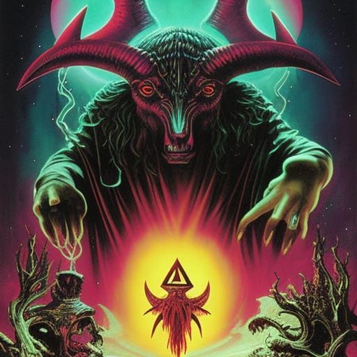 Baphomet occult horror art