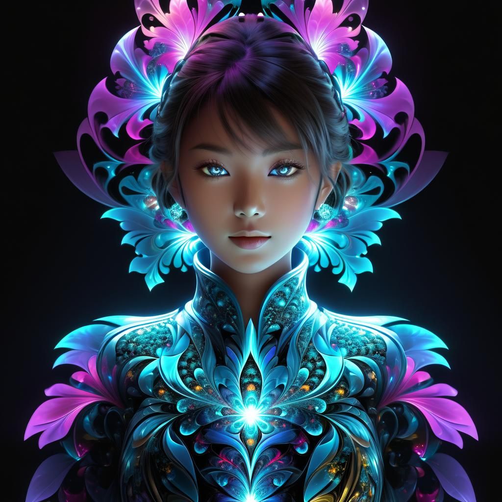 Fractal Luminescence: Intricate Graffiti Art