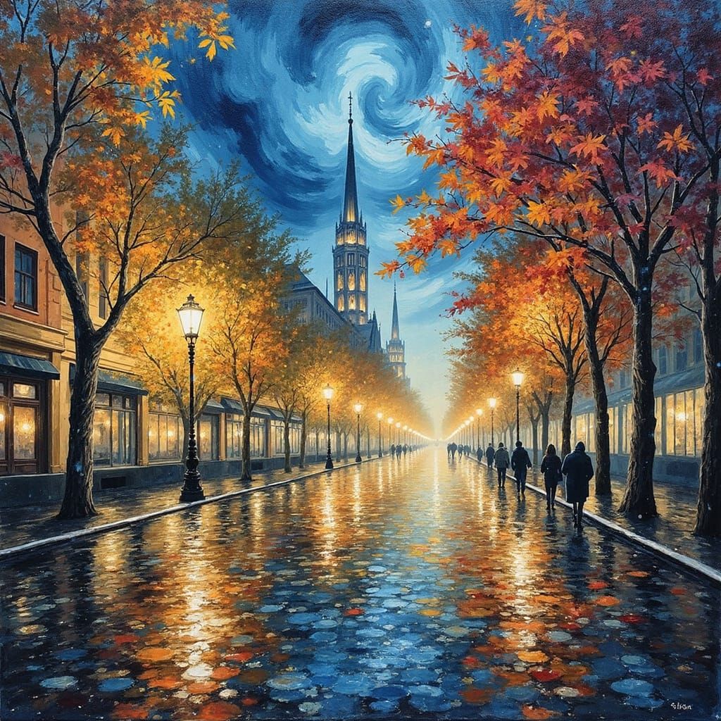 Magical Alcohol Ink Patterns in Rainy Autumn Vienna