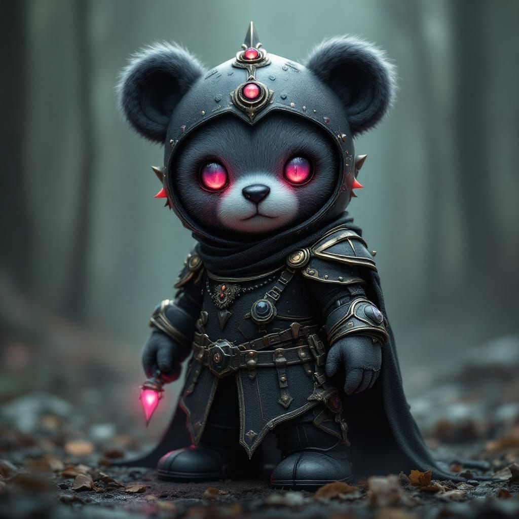 Sci-Fi Fairytale Alien Goth Teddy Bear Knight in Armor