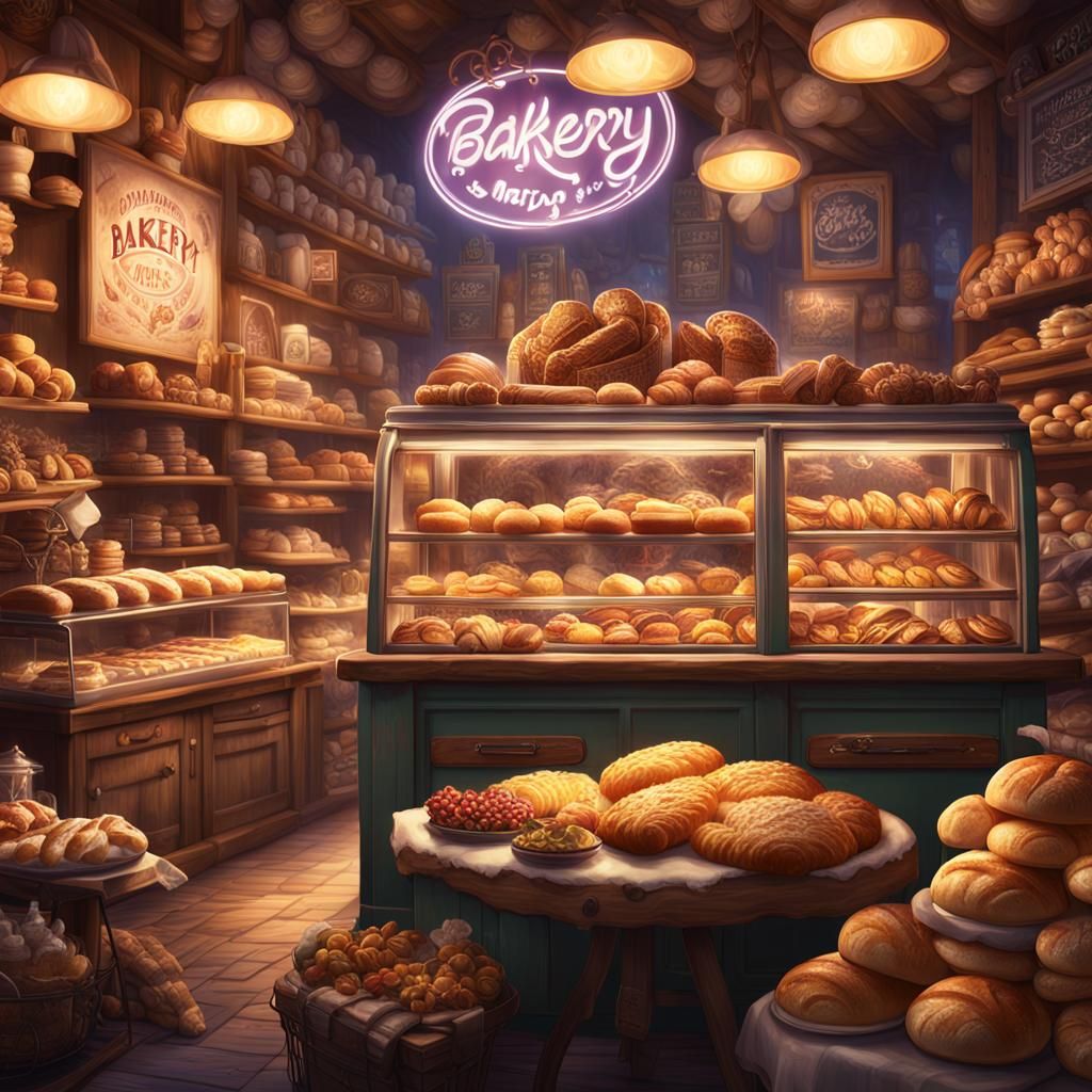 Bakery Poster with Breads and Pastries