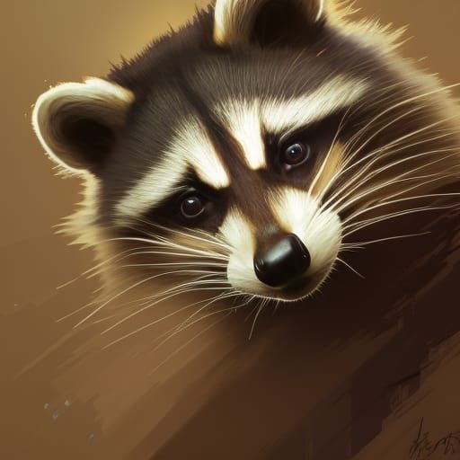 Hyperdetailed Raccoon Portrait in Dynamic Lighting