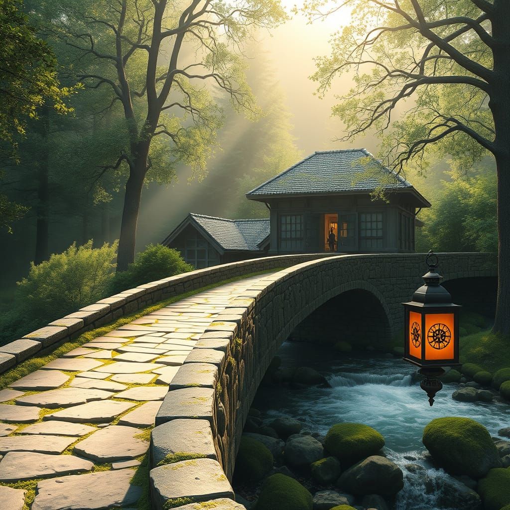 Surreal Morning Sanctuary in a Mystic Woodland Setting