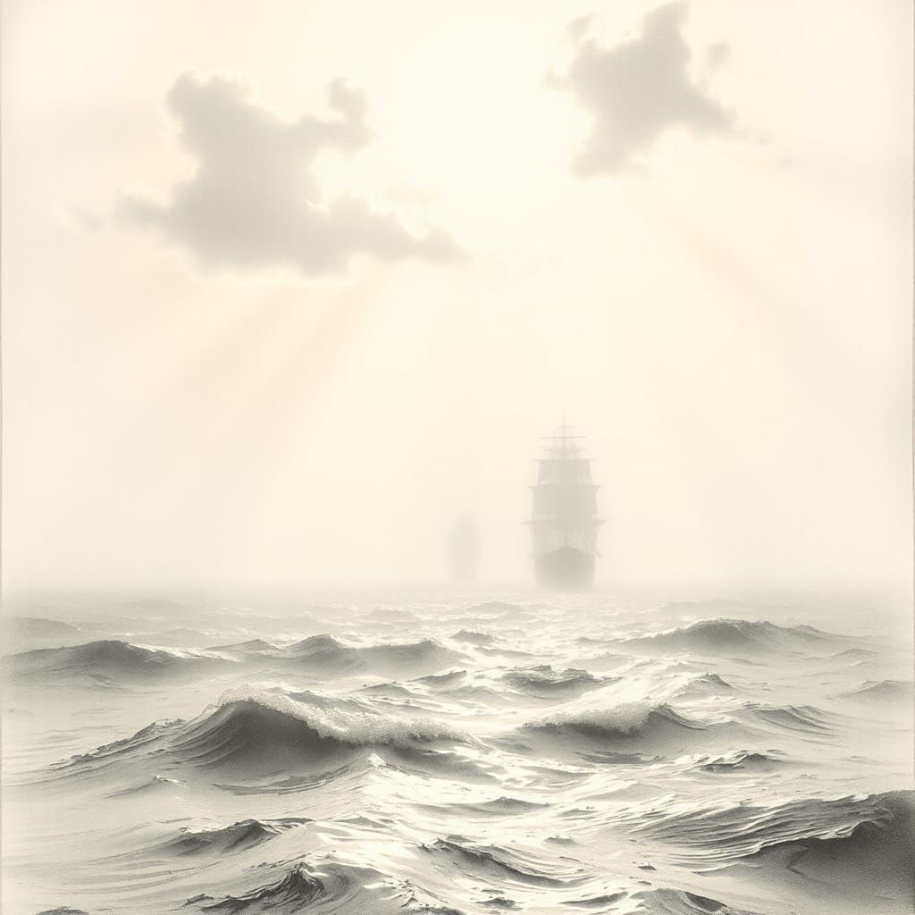 Misty Morning Seascape in Soft Focus