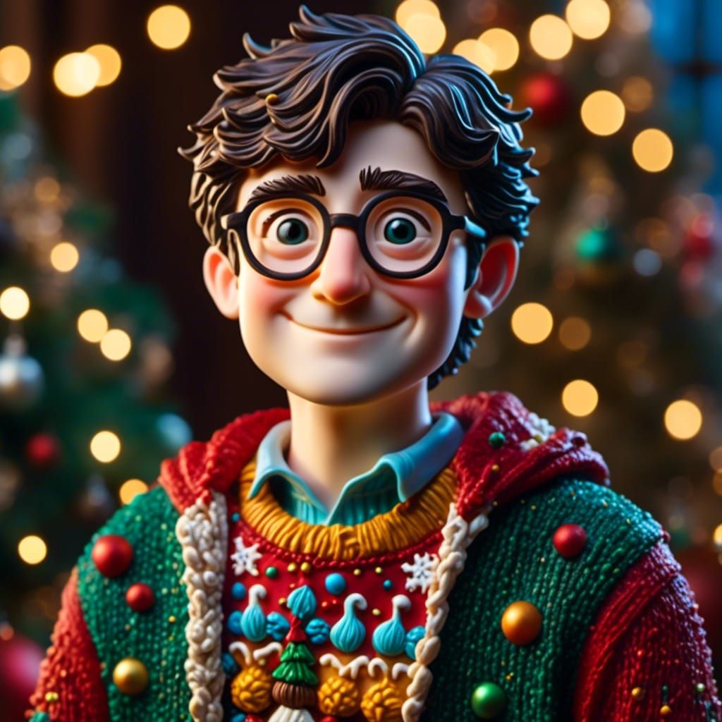 Harry Potter in Ugly Christmas Sweater