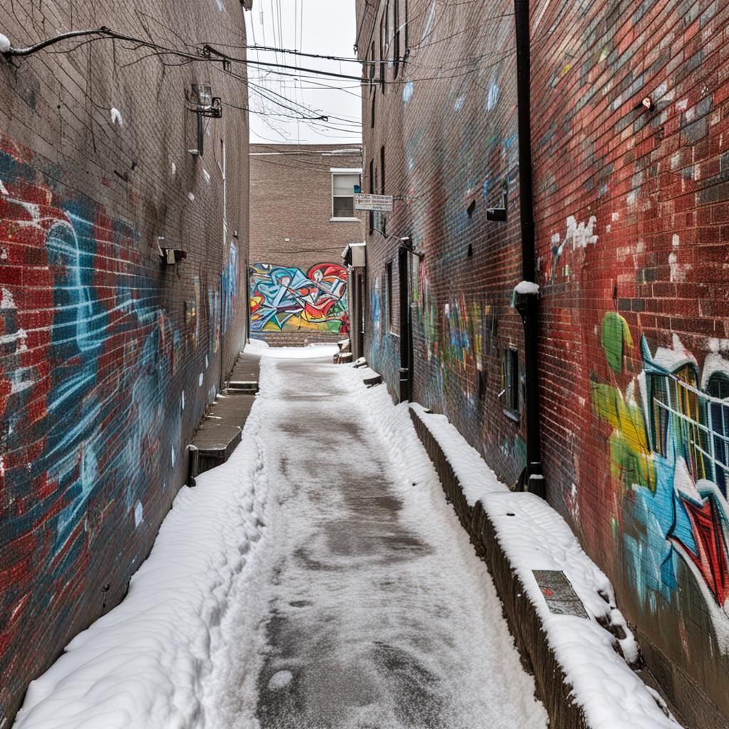 Winter Graffiti Art in Quincy Alley