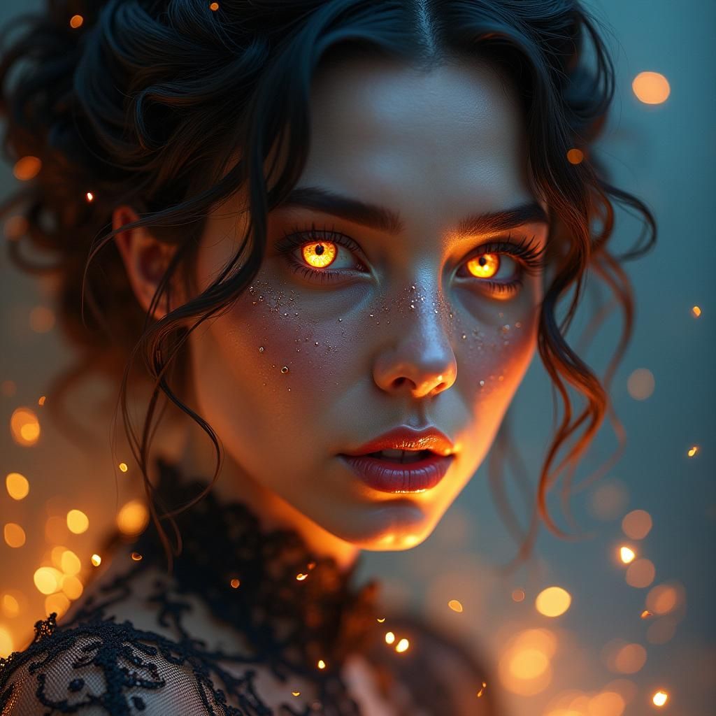 Enchanting Victorian Woman with Magic Swirls