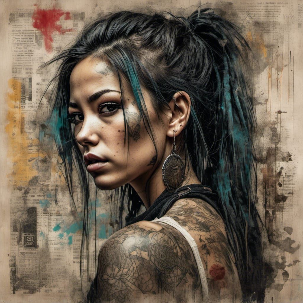 Black Hair Woman on Miami Beach at Sunset