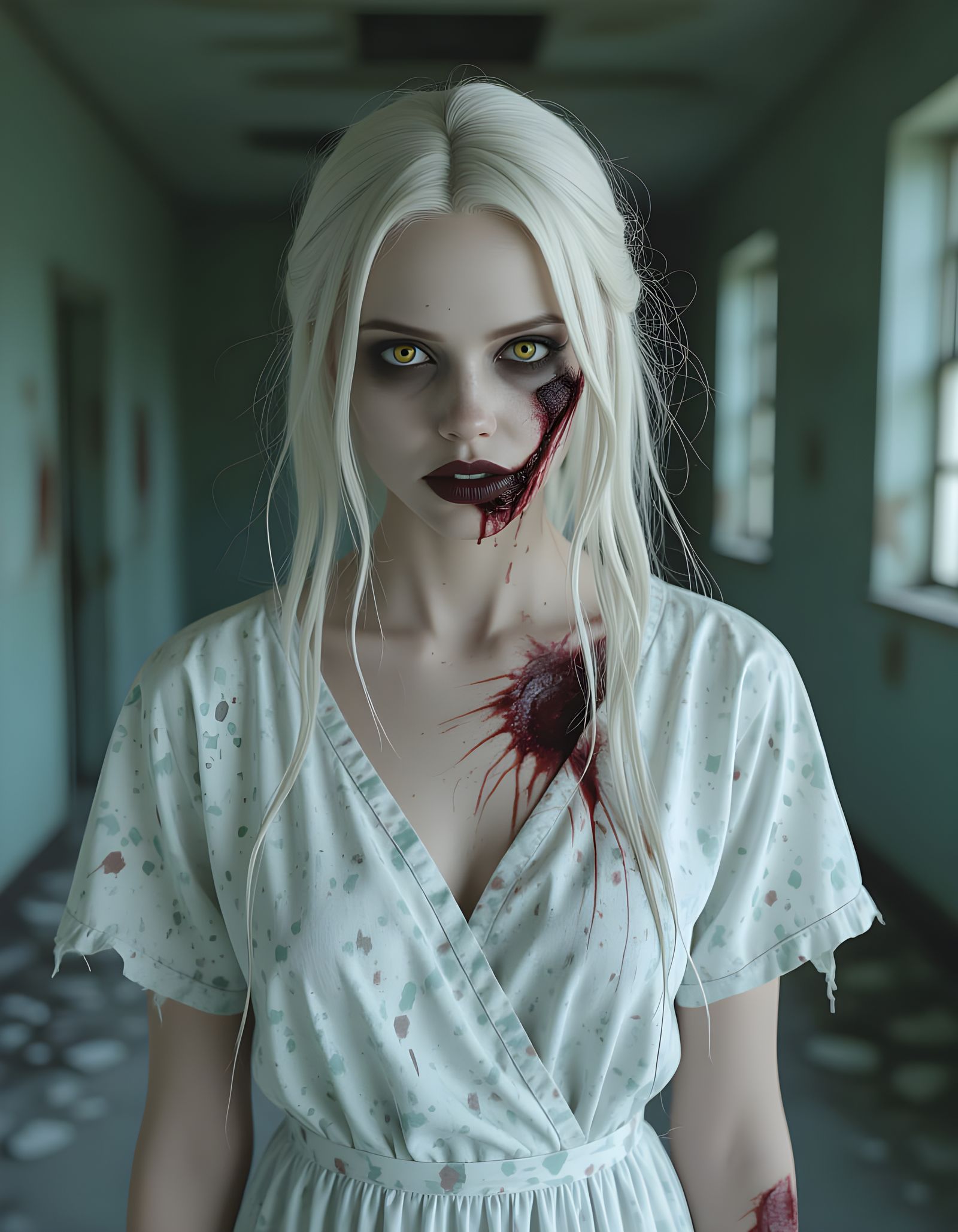 Scary Zombie Woman in Abandoned Asylum