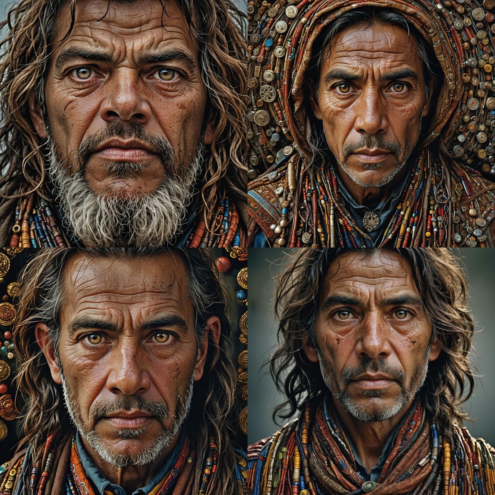 Hyperrealistic Portrait in Red and Gray, 8K