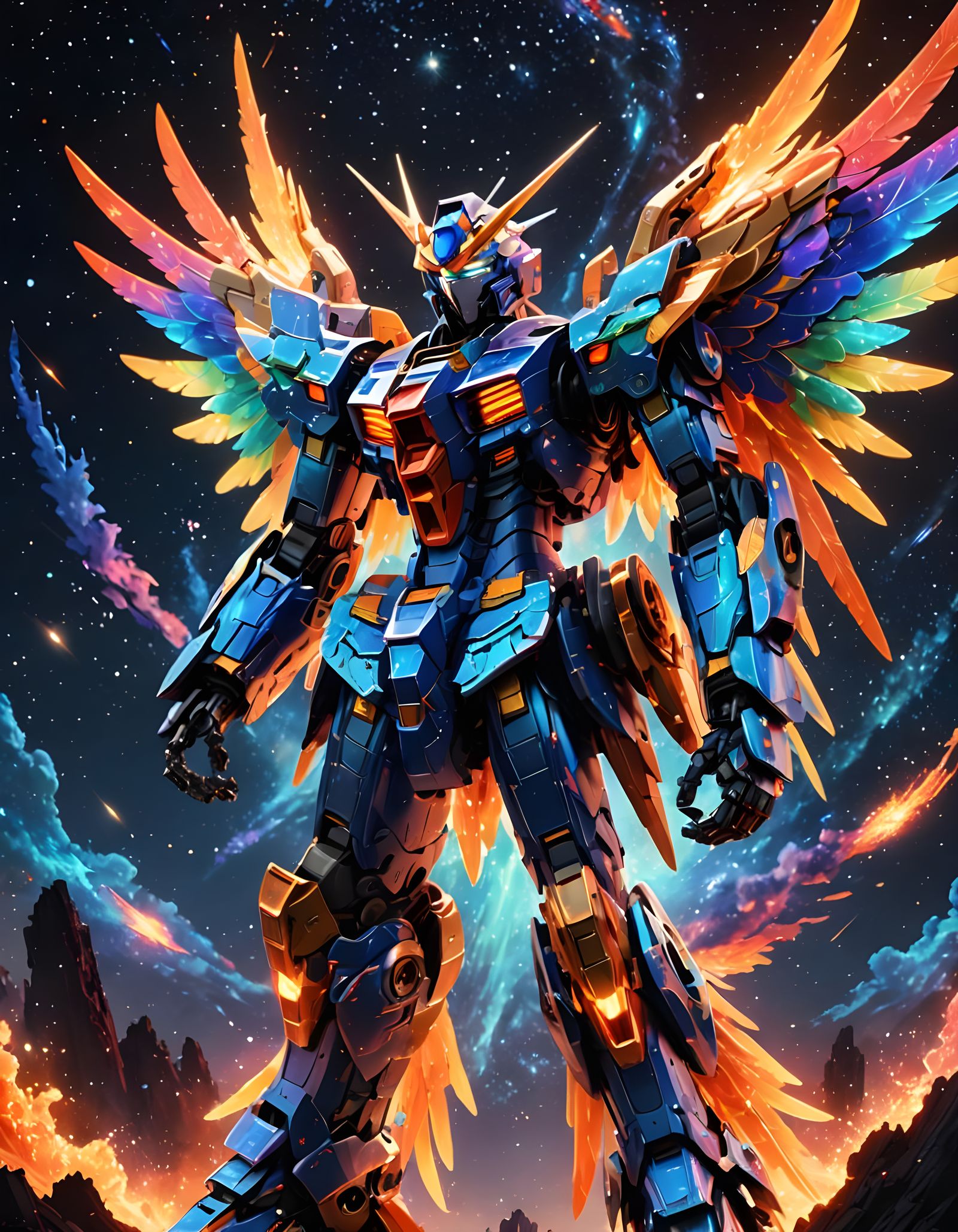 Rainbow Phoenix Gundam Fusion: Anime Concept