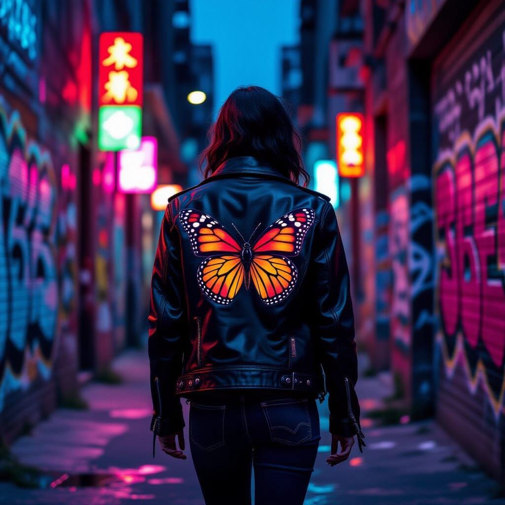Urban Butterfly Jacket in Graffiti Alley