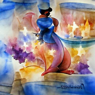 Ethereal Watercolor Floral Abstract Painting