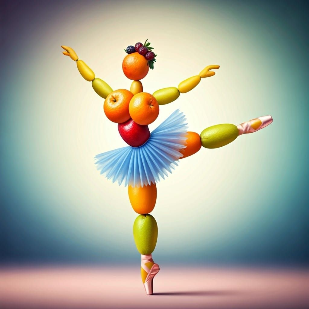 Fruit Ballet Dancer in Impressionist Style