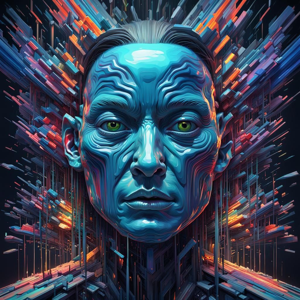 Hyperdetailed 3D Glitch Art in 8-bit Style