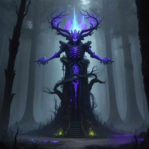 Regal Skeleton King in Mystical Forest