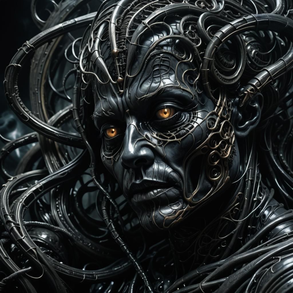 Nightmarish Figure in Dark Surrealist Style