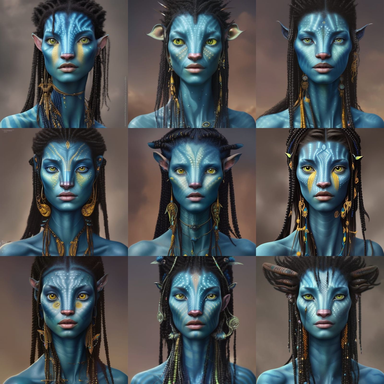 Detailed Portrait of a Na'vi Woman in 3D