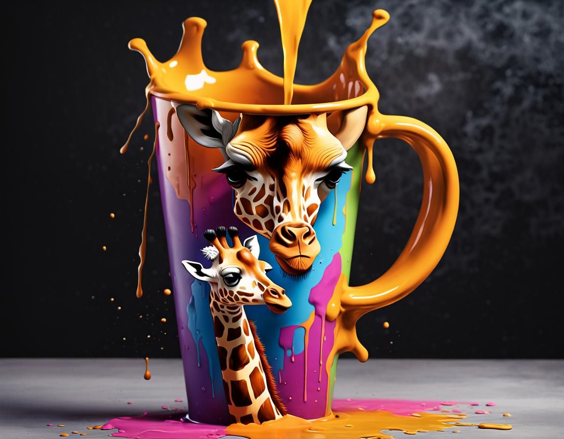 Giraffe Magic Cup in Graffiti Splash Art Style