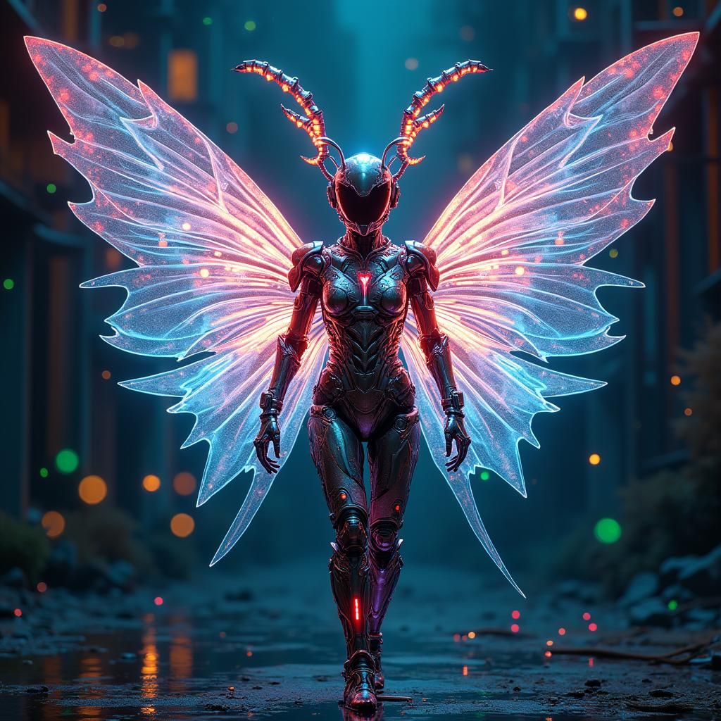 Hornet Warrior in High-Tech Suit, Fantasy Art