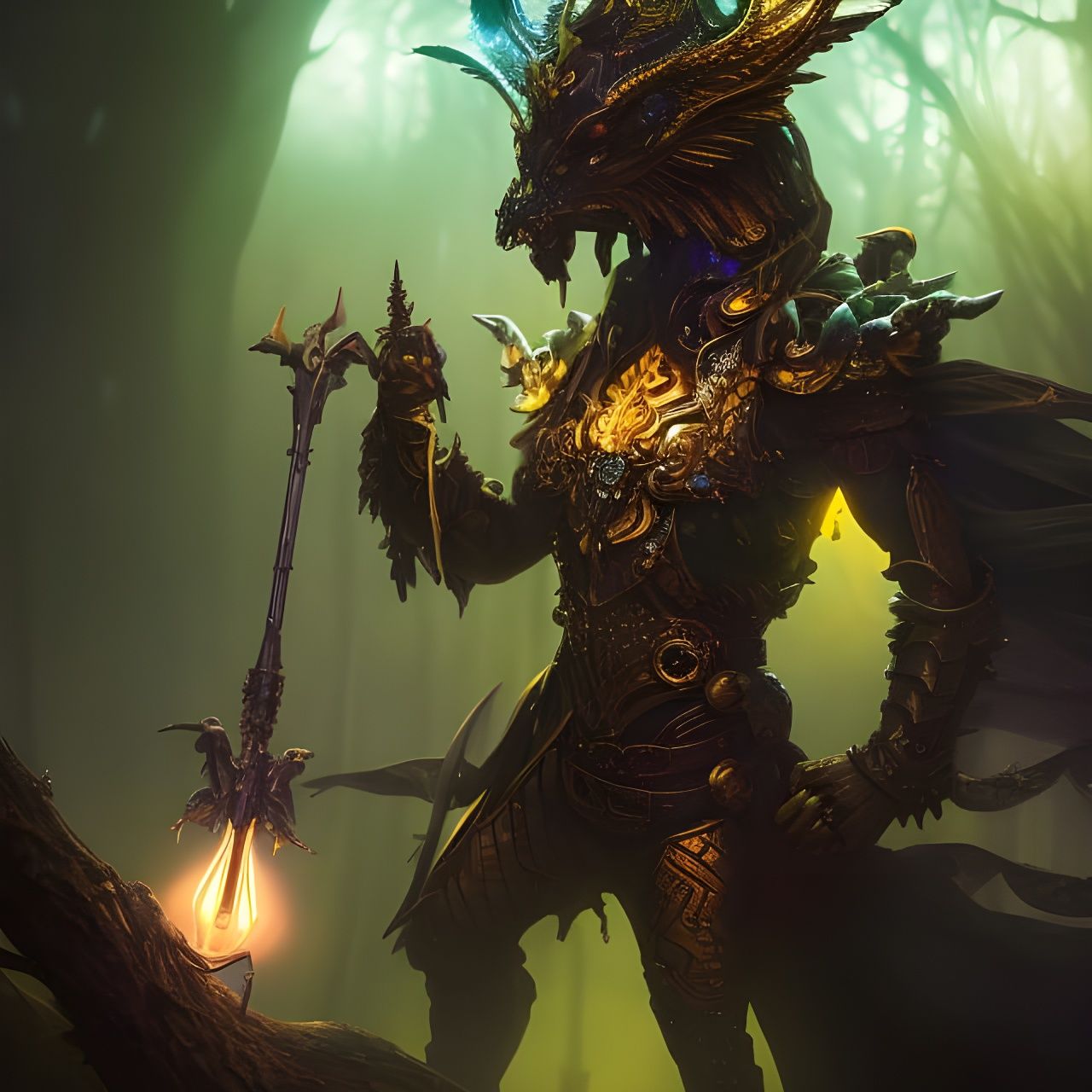 Dragon Knight Portrait in Ethereal Armor