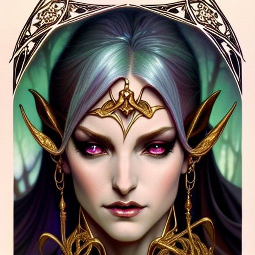 Elegant Demonic Fey Queen Digital Art