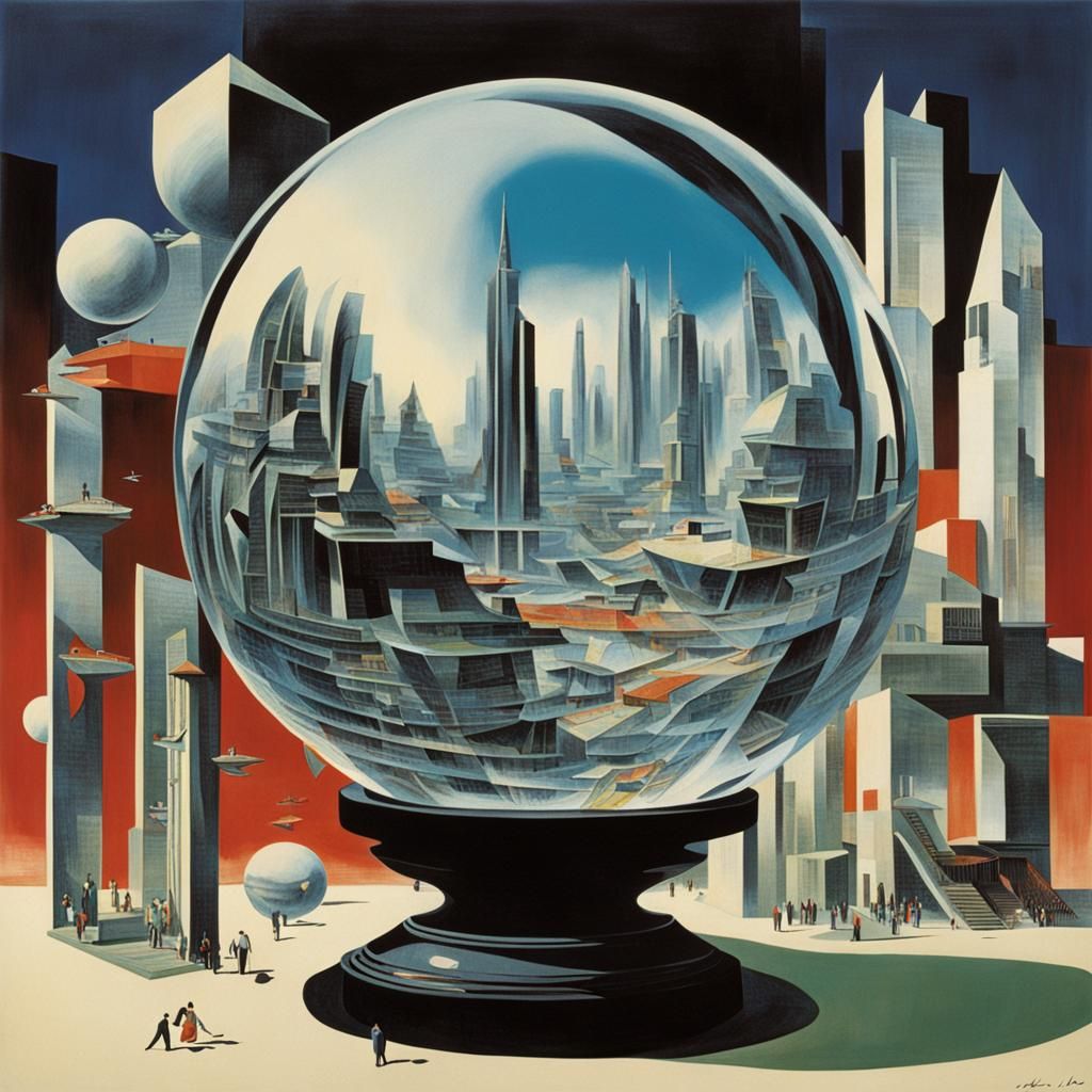 Surreal Hypermodern Future in Crystal Ball