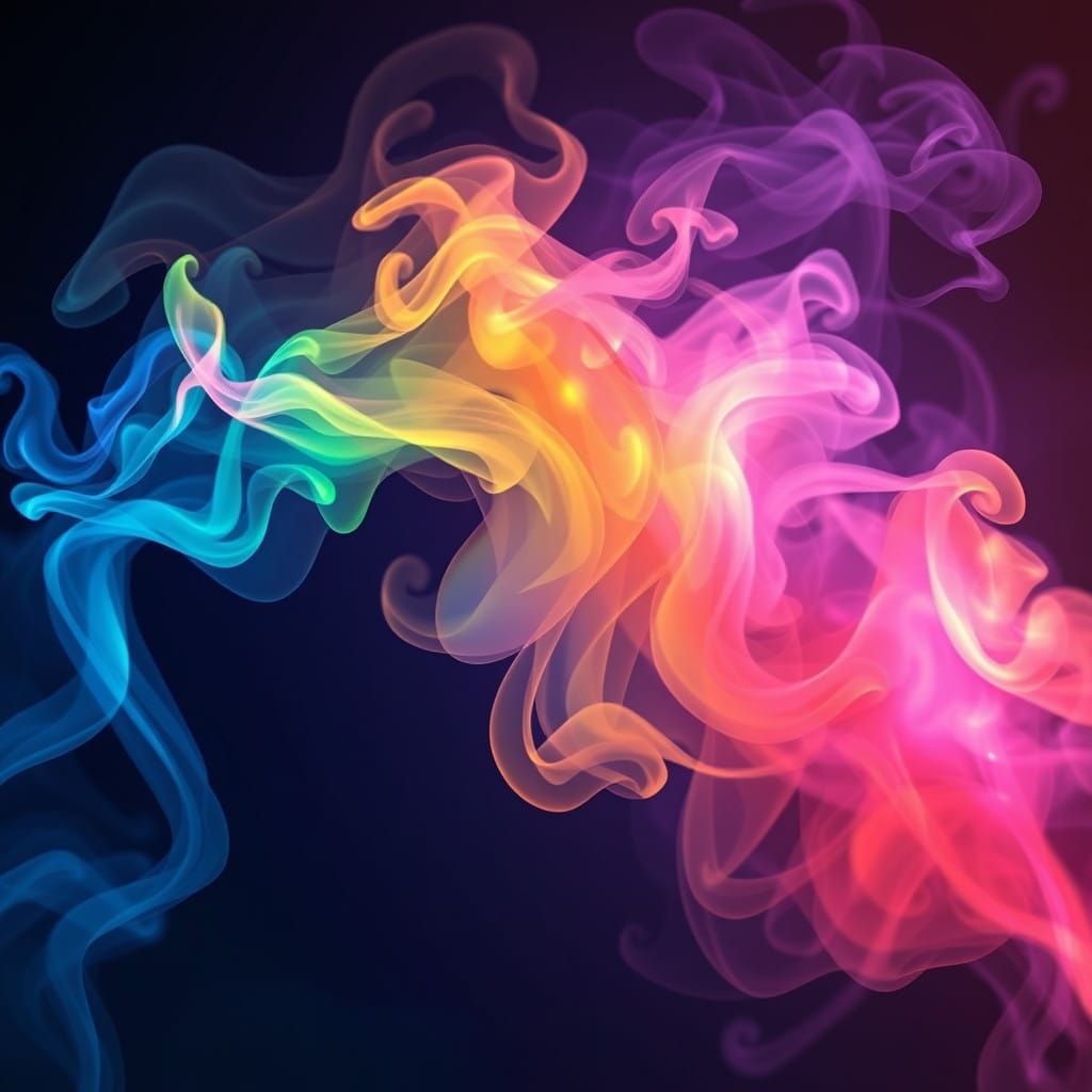 Mystical Rainbow Smoke Reveals Darkened Realm