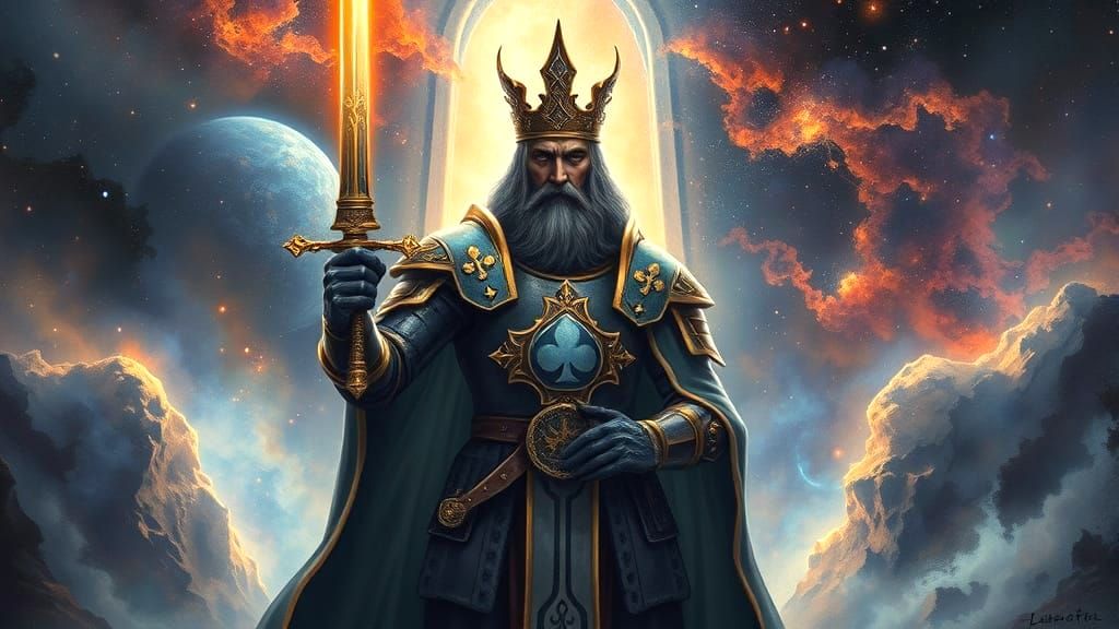 Stoic Warrior Jack of Spades Guards Celestial Gateway