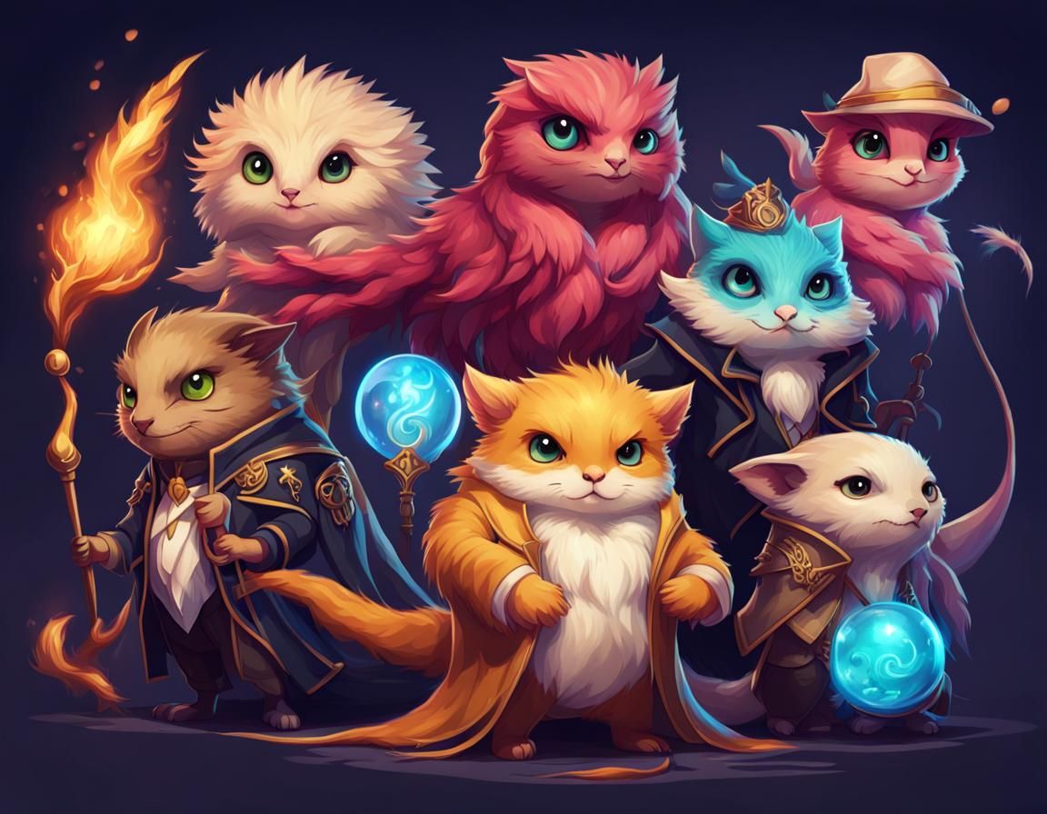 Cute Fantastic Beasts in League of Legends Style