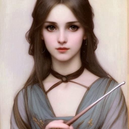 Pretty Witch Stirring Cauldron with Magic Wand